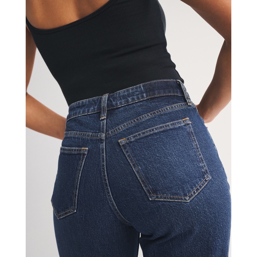 Abercrombie & Fitch Curve Love High Rise 90s Relaxed Jean Dark Wash 32 Regular - Picture 5 of 12
